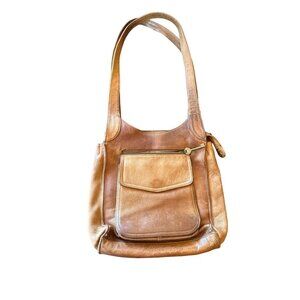 Fossil Genuine Leather Shoulder Bag With Zippered Pocket & Adjustable Strap